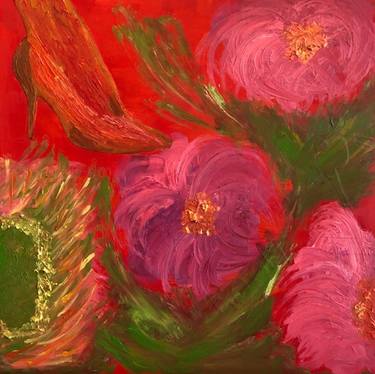 Original Abstract Expressionism Floral Paintings by Emila R