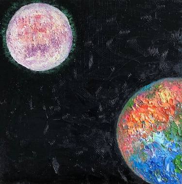 Original Abstract Expressionism Outer Space Paintings by Emila R