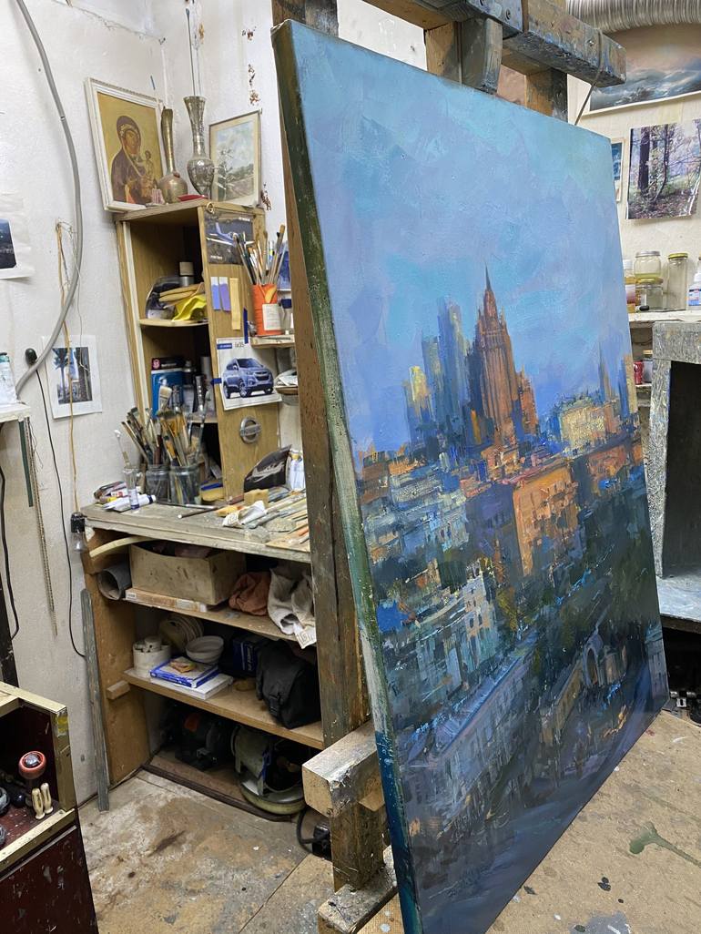 Original Impressionism Cities Painting by Alexander Dubovskiy