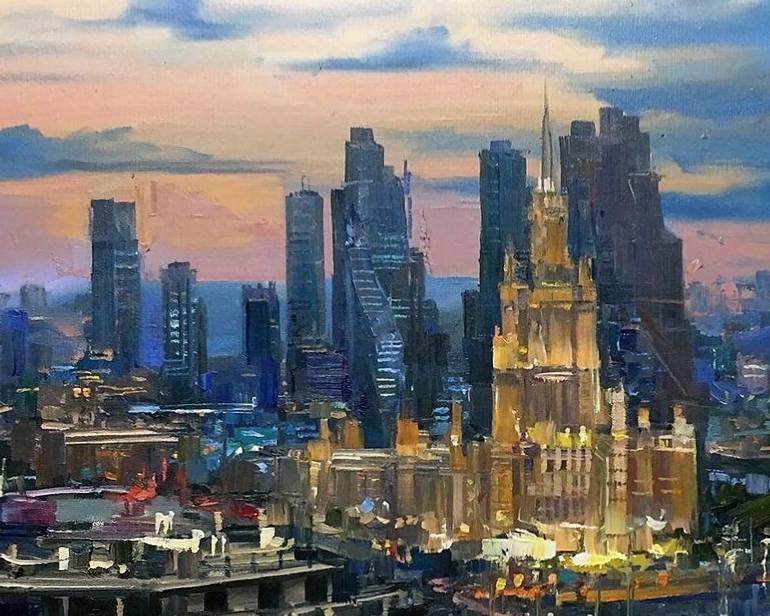 Original Documentary Cities Painting by Alexander Dubovskiy