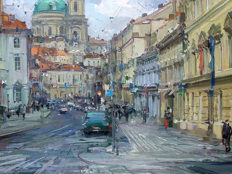 Original Documentary Cities Painting by Alexander Dubovskiy