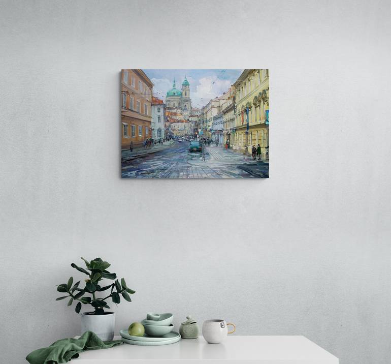 Original Documentary Cities Painting by Alexander Dubovskiy