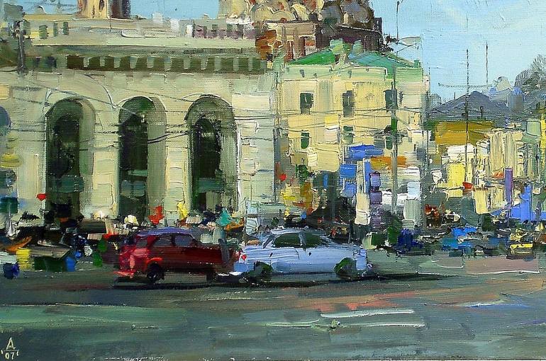 Original Documentary Cities Painting by Alexander Dubovskiy