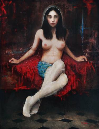 Original Figurative Erotic Painting by Luc Josserand