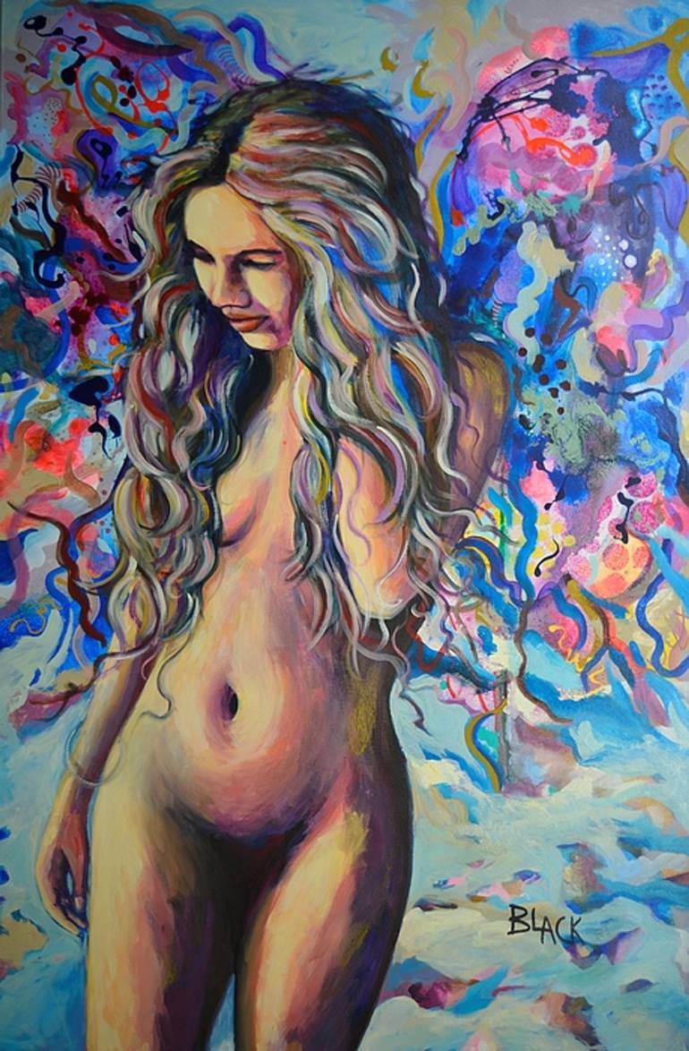 S1 - Nude in Violet and Pink Painting by Samantha Black | Saatchi Art