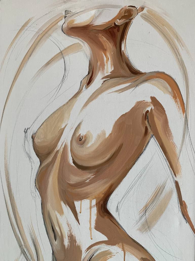 Original Abstract Expressionism Nude Painting by Saint J