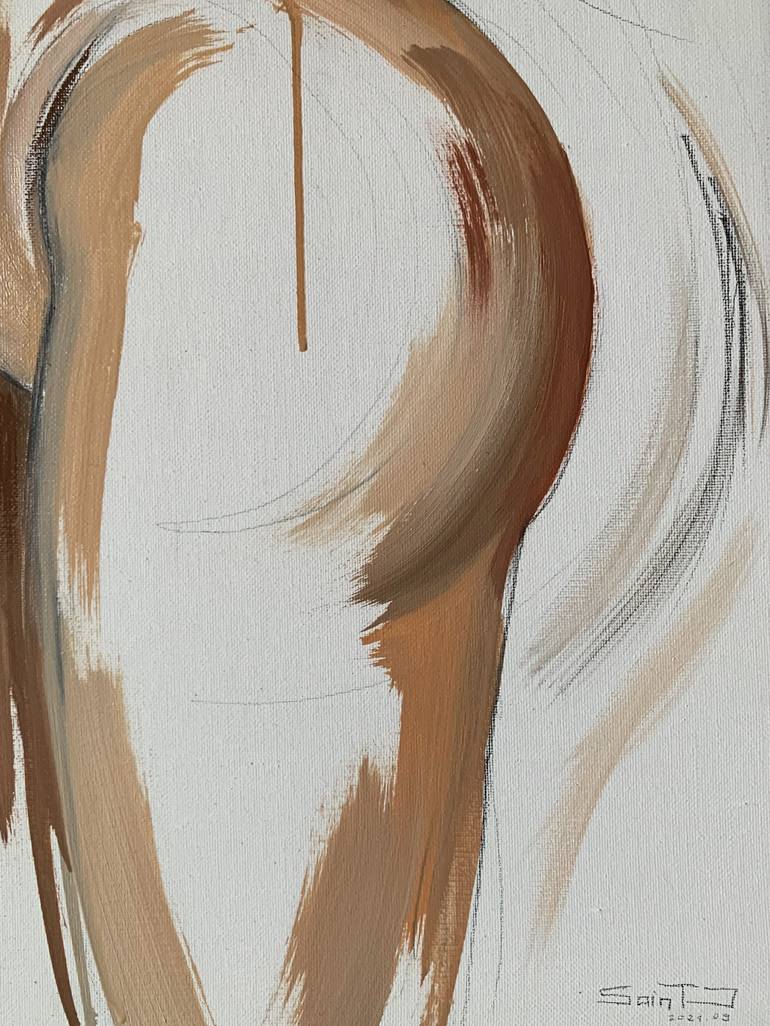 Original Abstract Expressionism Nude Painting by Saint J