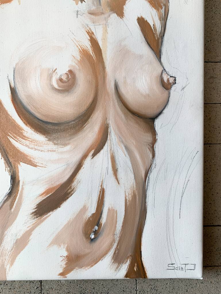 Original Abstract Nude Painting by Saint J