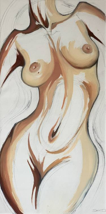 Original Abstract Nude Painting by Saint J