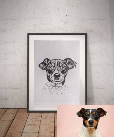 Pet Pen Sketch| Dog Portrait | Pet Lovers Gift | Pet Loss Gift | Personalized Pet Portrait | Custom Dog | Dog Drawing Drawing thumb