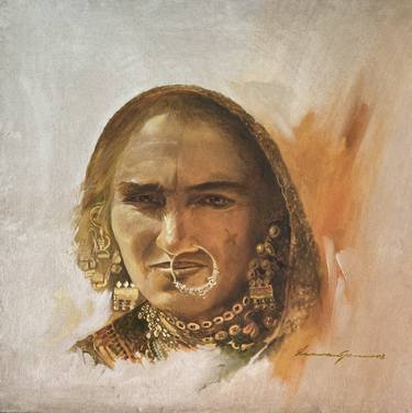 Original Folk Portrait Paintings by Shravan Gurav
