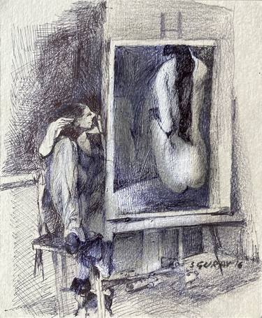 Original Expressionism Nude Drawings by Shravan Gurav