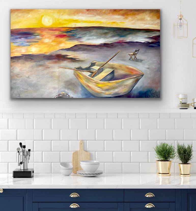 Original Expressionism Seascape Painting by Kristen R Poisson