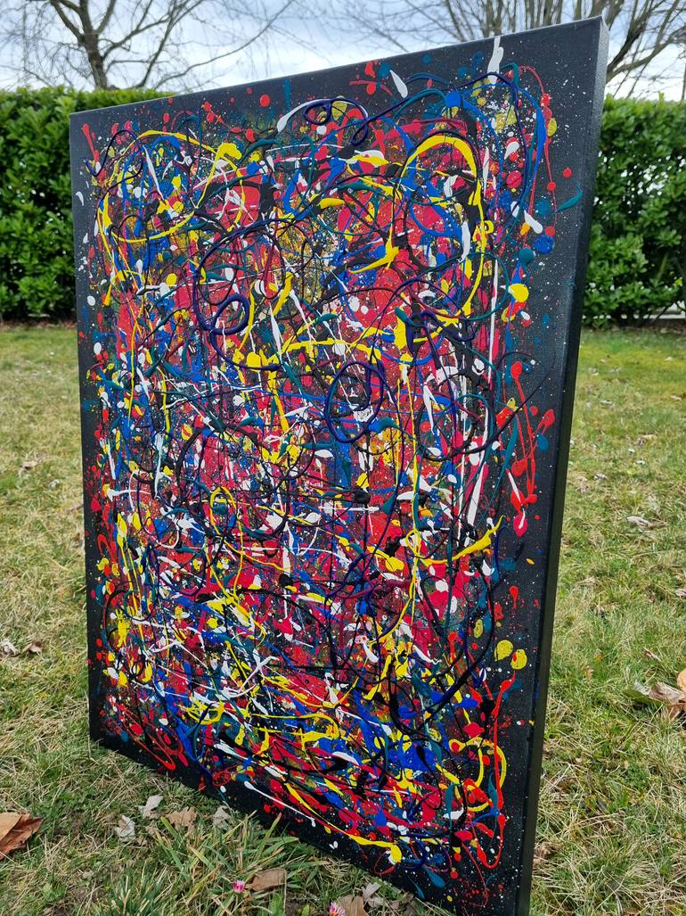 Original Abstract Expressionism Abstract Painting by R C Anaider
