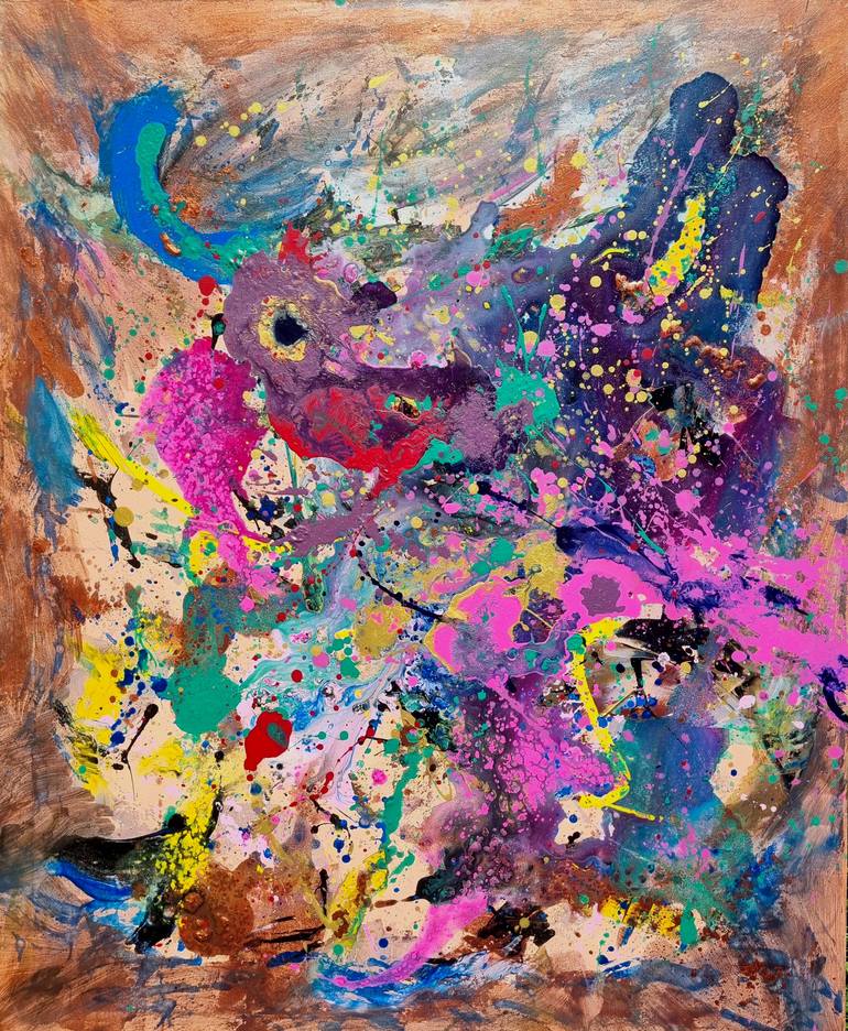 Original Abstract Expressionism Abstract Painting by R C Anaider