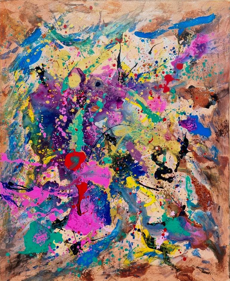 Original Abstract Expressionism Abstract Painting by R C Anaider