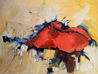 Original Abstract Expressionism Animal Paintings by Konaa Art