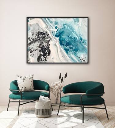 Print 90x120cm. Northern dreams #7 Two elements. Teal Abstraction - Limited Edition of 25 thumb