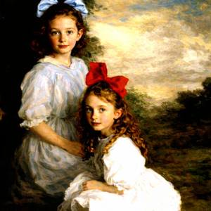 Portrait of Two  Young Girls