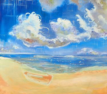 Original Modern Beach Painting by Ann Bekka
