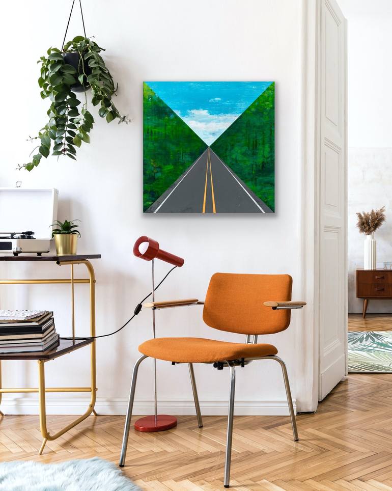 Original Impressionism Geometric Painting by jessica keteyian