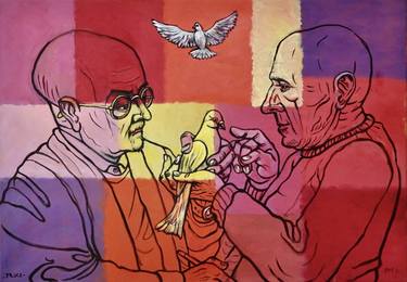 Original Conceptual World Culture Painting by Rob Van Der Schoor