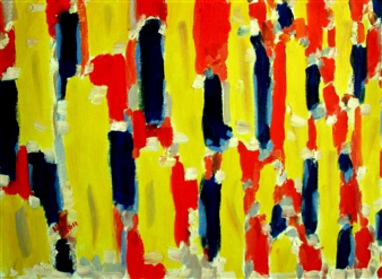 yellow and blue Painting by Naini Kumar Saatchi Art