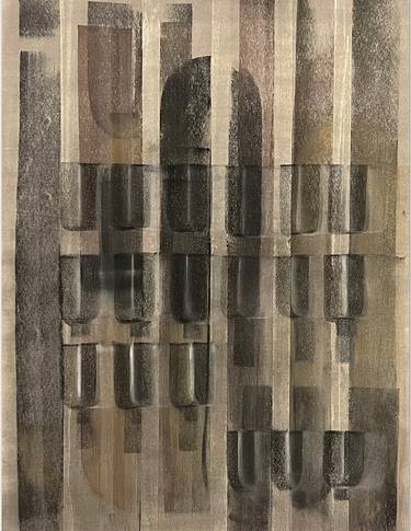 Original Bauhaus Abstract Drawing by Noosha Golab