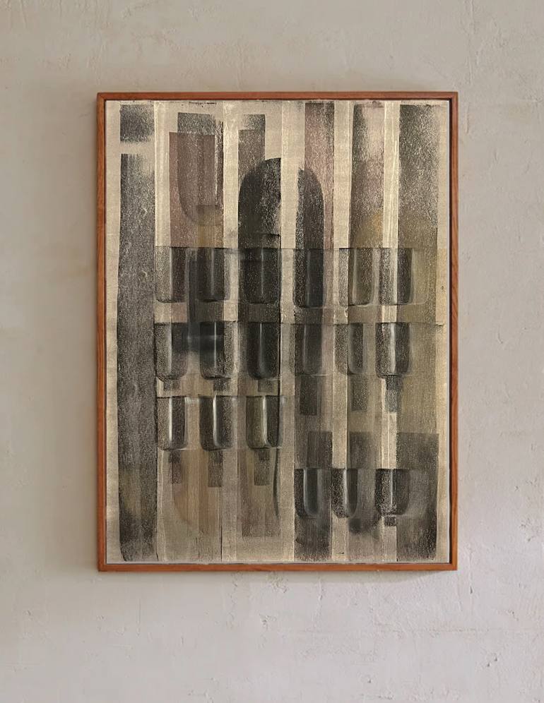 Original Bauhaus Abstract Drawing by Noosha Golab