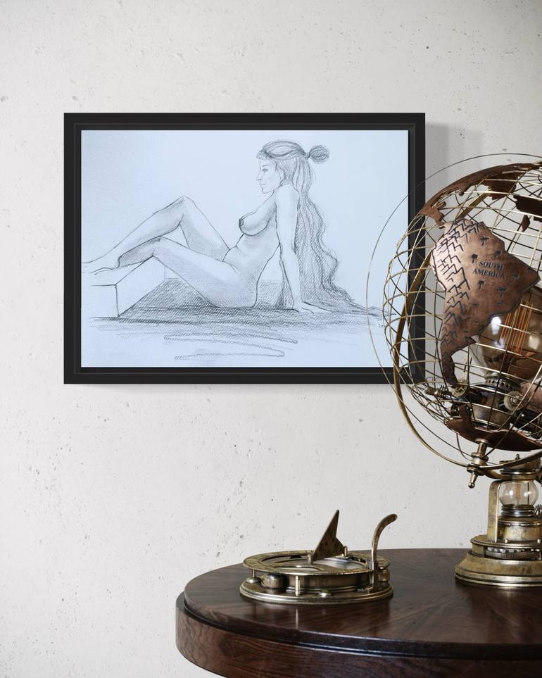 Original Figurative Body Drawing by Olha Khomych