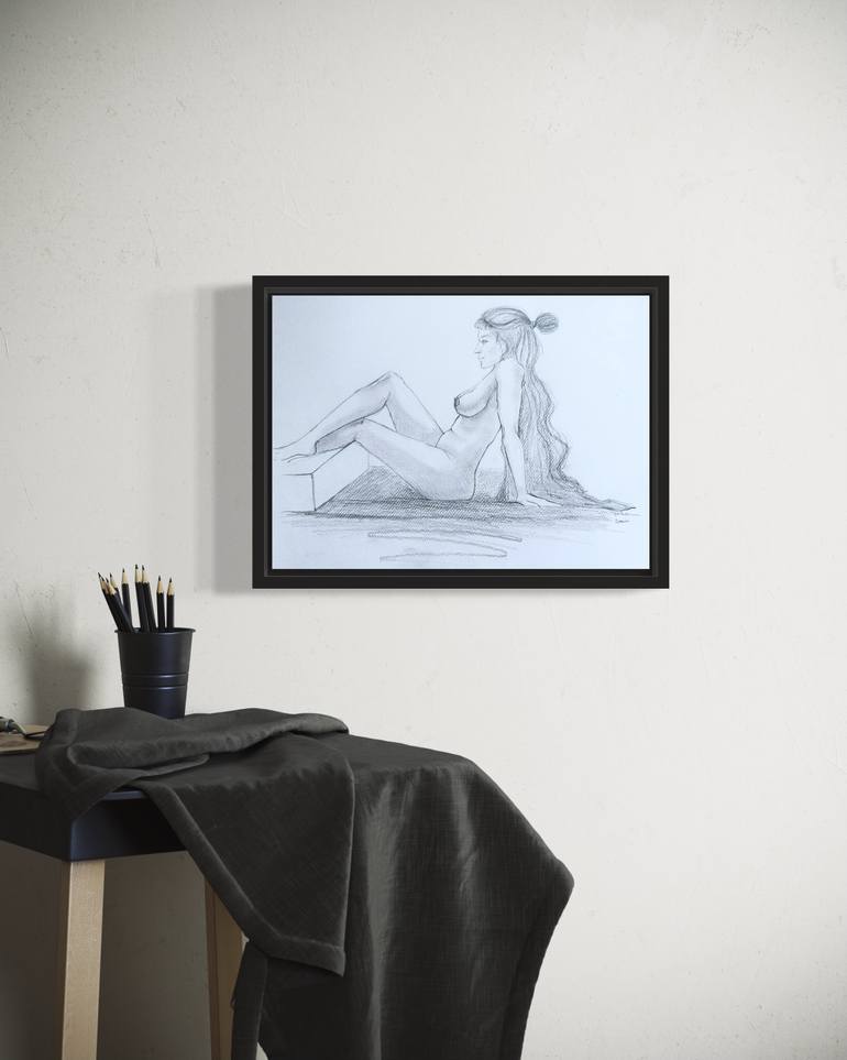 Original Figurative Body Drawing by Olha Khomych
