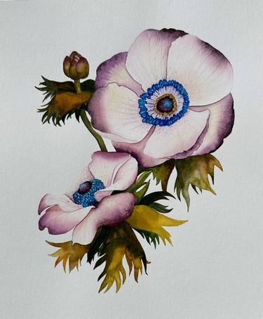 Original Classicism Botanic Paintings by Olha Khomych