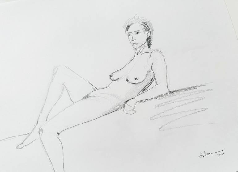 Original Figurative Body Drawing by Olha Khomych