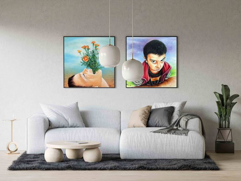Original Figurative Children Painting by Askin Ayrancioglu