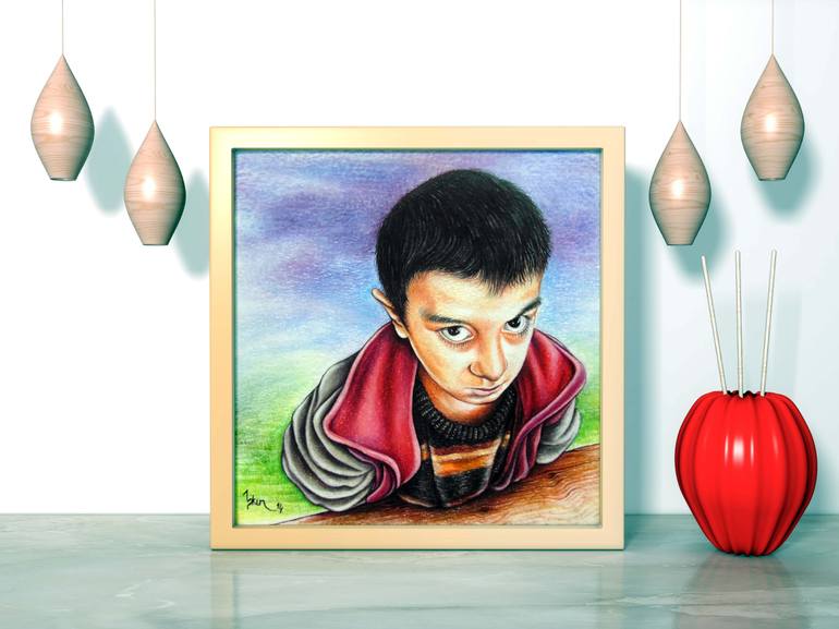 Original Figurative Children Painting by Askin Ayrancioglu