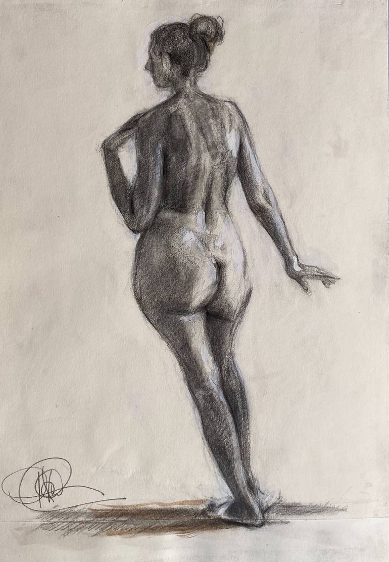 Nude Woman Study Drawing by Nancy Carrozza CaraDonna | Saatchi Art