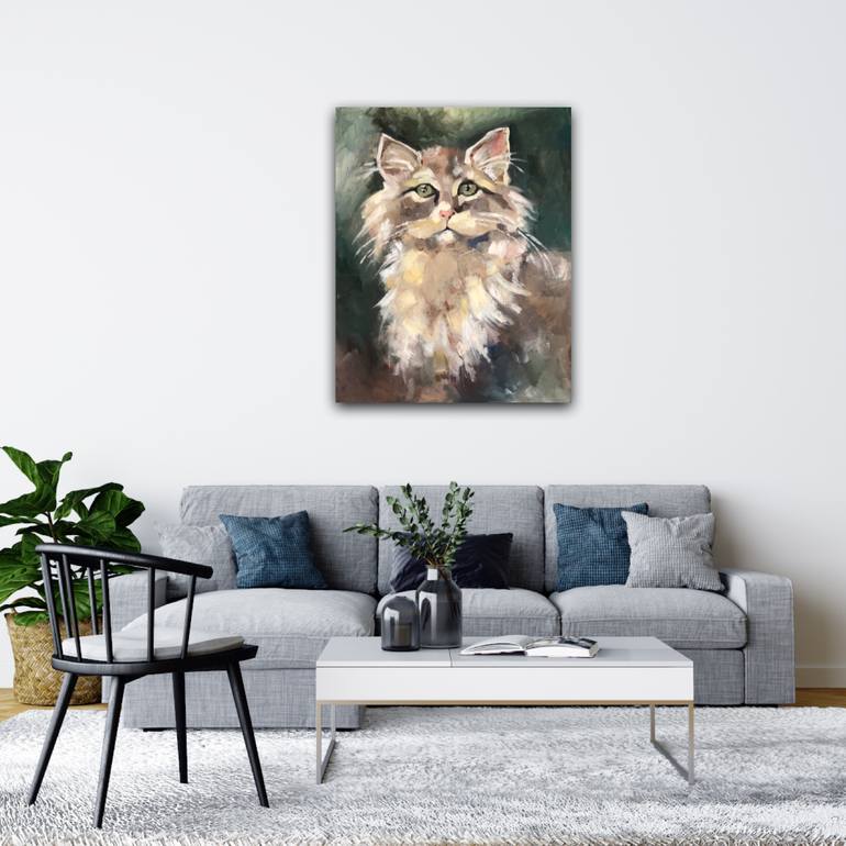 Original Art Deco Animal Painting by Ekaterina V