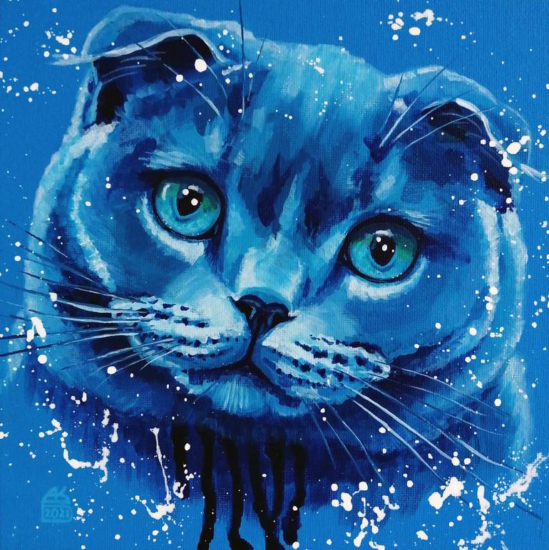 Cat Blue Eyes Canvas Poster Print Picture living Room Home Wall Art Decor Gift