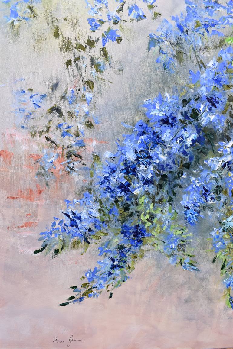 Original Abstract Floral Painting by Pina Gurrieri