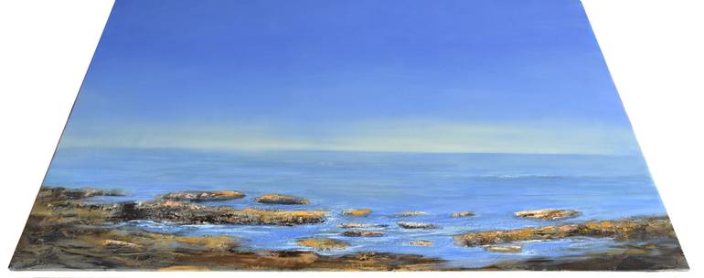 Original Abstract Beach Painting by Pina Gurrieri