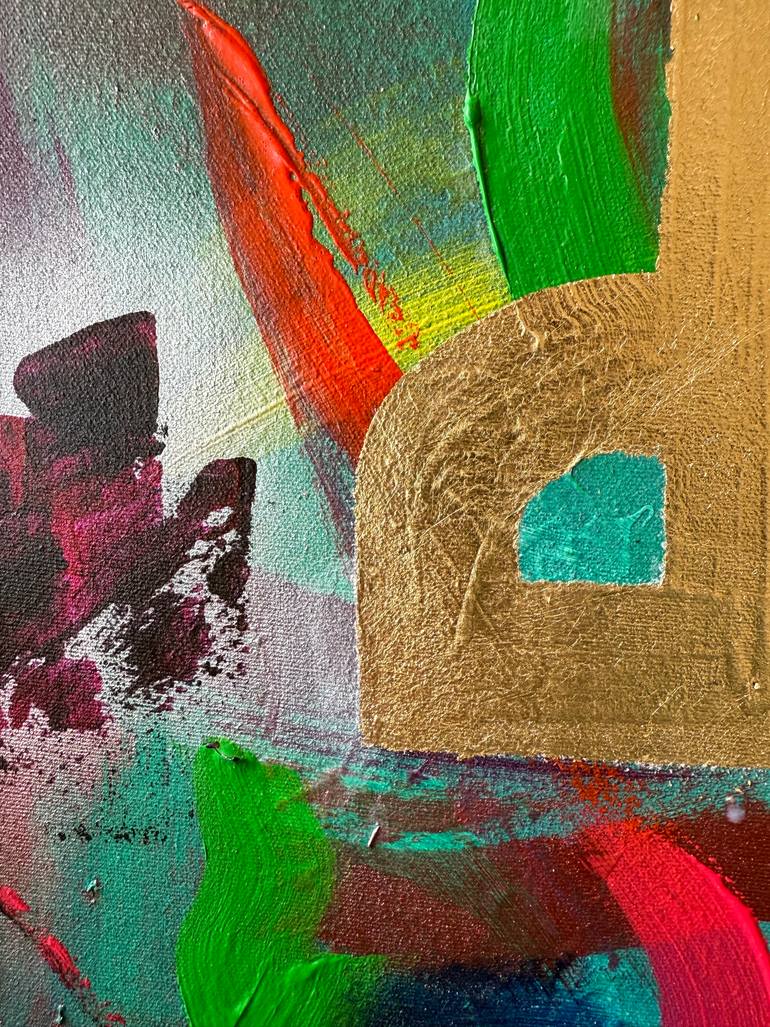 Original Abstract Calligraphy Painting by Aqsa Jameel Raja