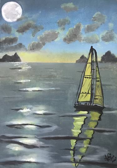Print of Expressionism Seascape Paintings by Aqsa Ahmad Khan