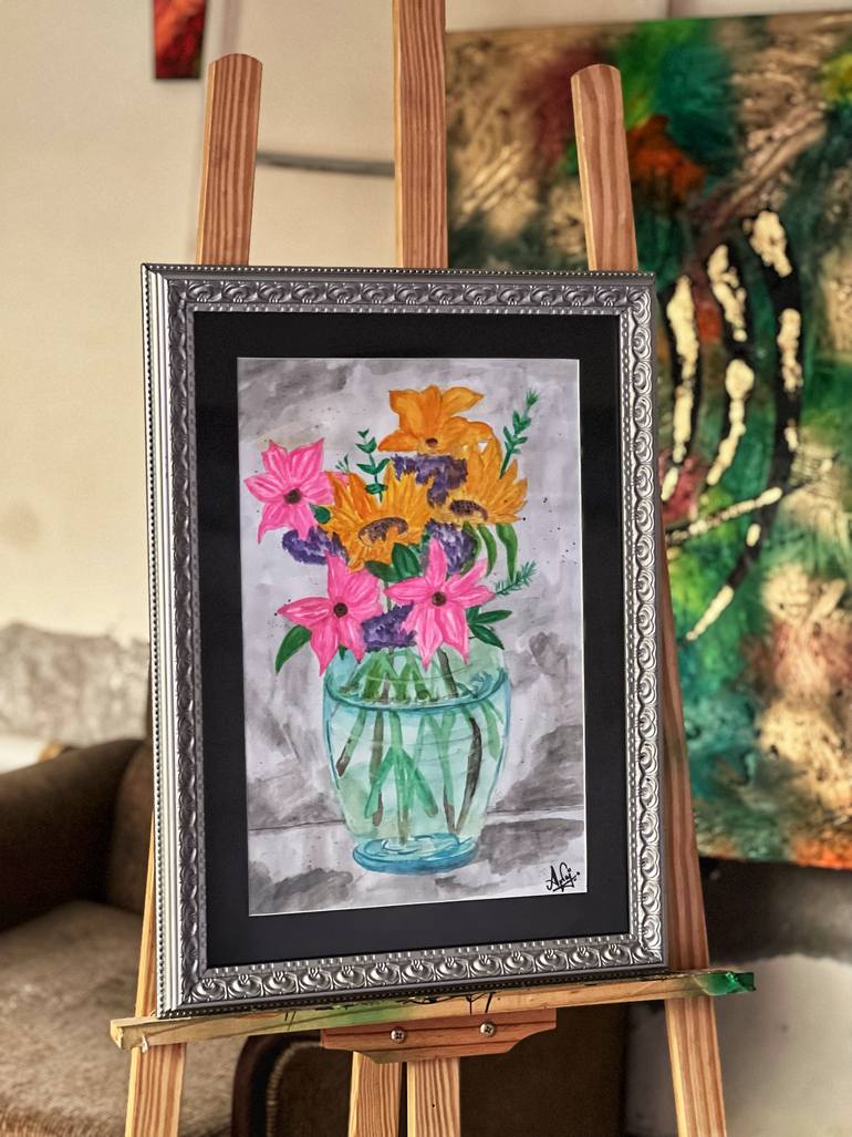 Original Figurative Floral Painting by Aqsa Jameel Raja