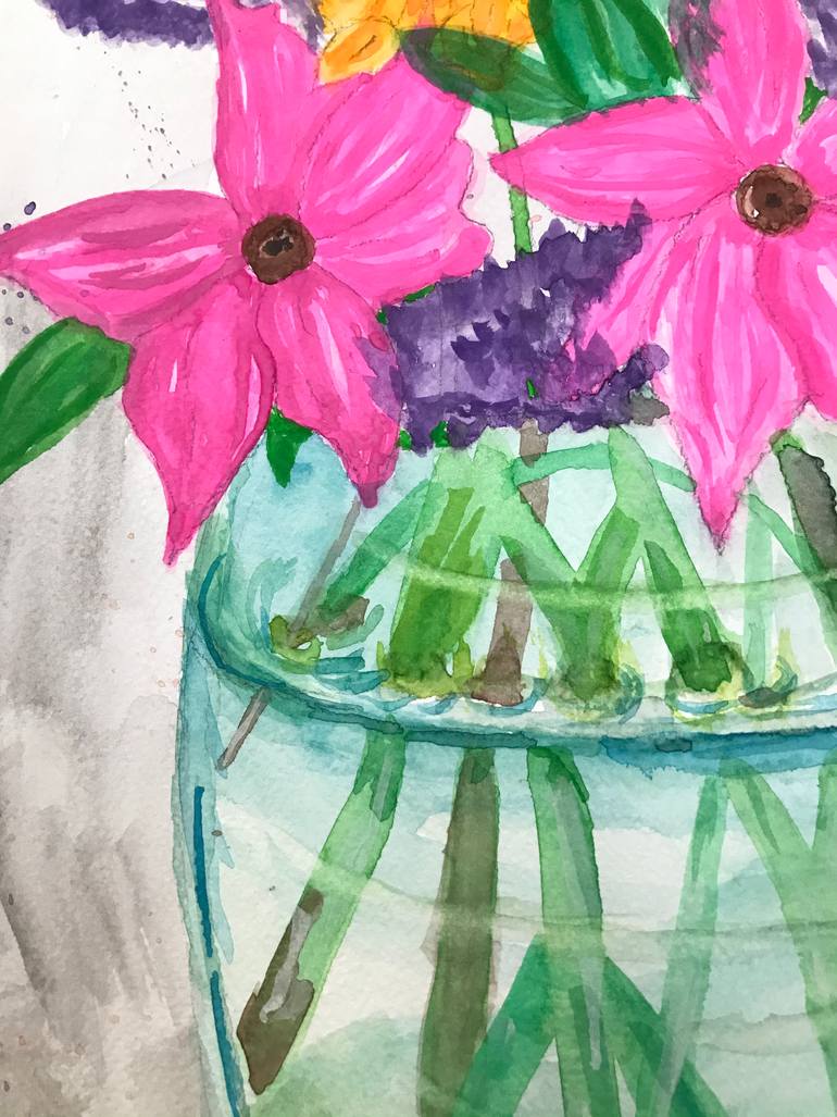 Original Figurative Floral Painting by Aqsa Jameel Raja