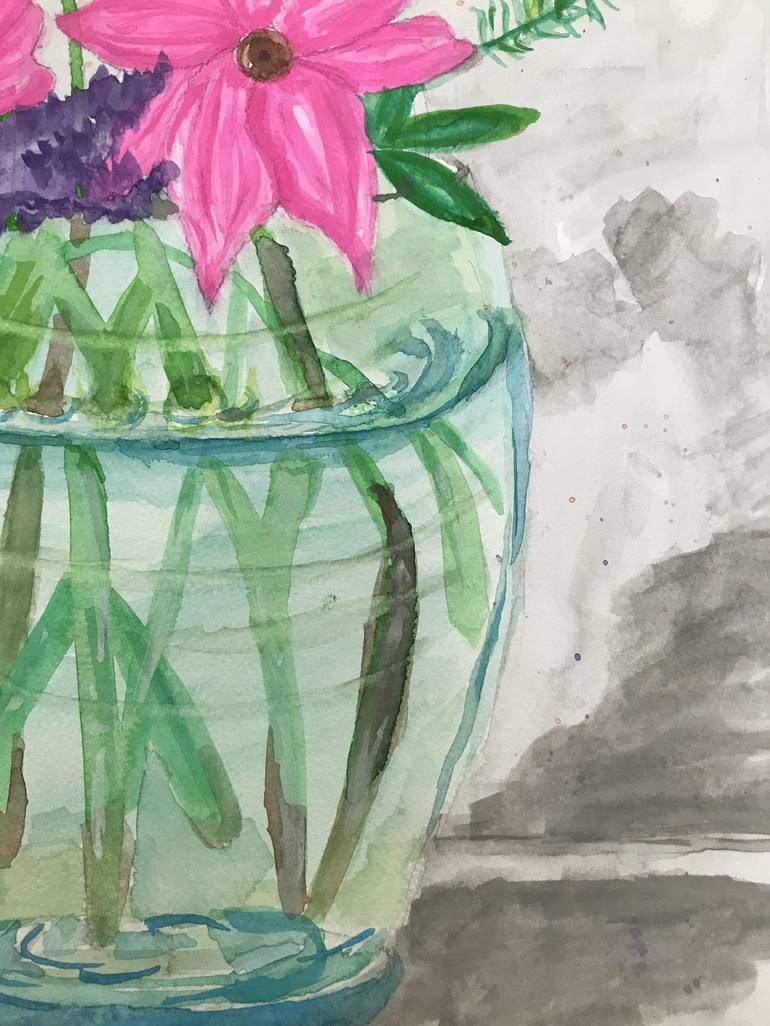 Original Figurative Floral Painting by Aqsa Jameel Raja
