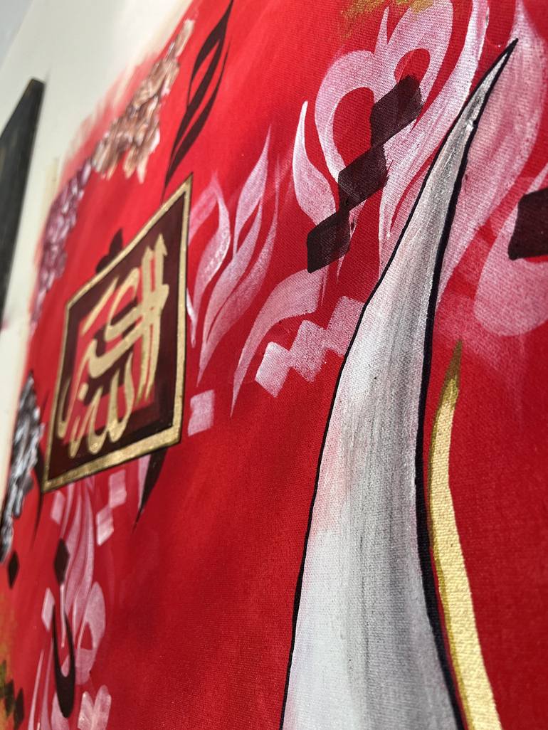 Original Abstract Calligraphy Painting by Aqsa Jameel Raja