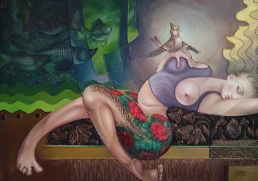 Original Abstract Nude Paintings by Gabriel Velijanashvili