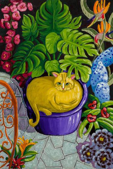 Original Modern Cats Paintings by Jacqueline Savaiano