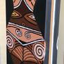 The piece can be displayed as a "painting sculpture" with the panels set up back to back in upright position on a pedestal for a full 180-degree view. (This is the front side. Next image is the backside.)
