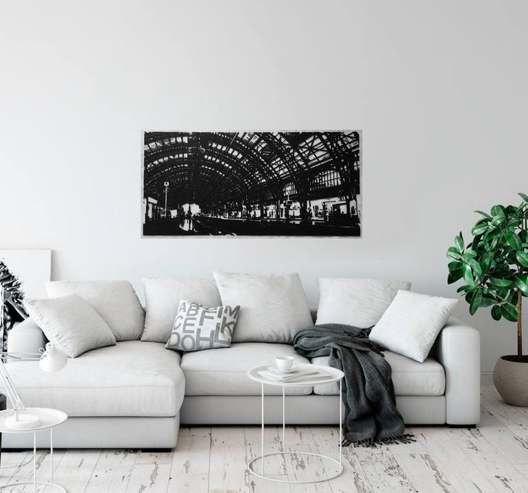 Original Abstract Architecture Drawing by Bastian Bickelein
